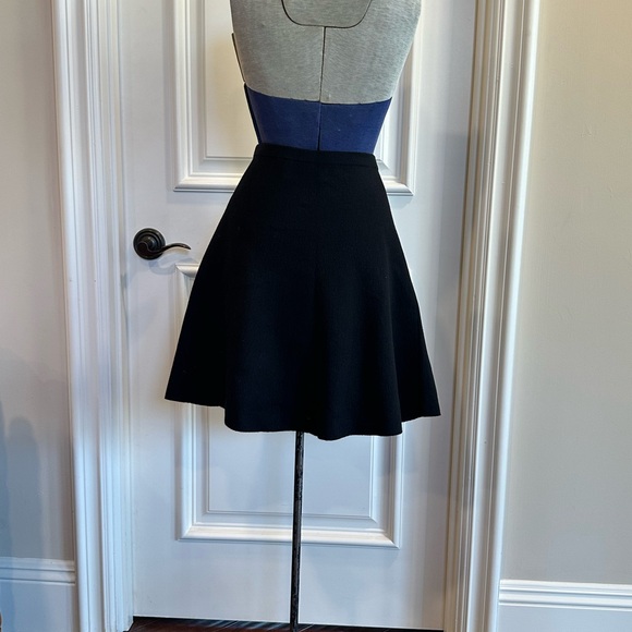THEORY Skirt - Black Knit Skirt - Flare Skirt - Skater Skirt - Formal Skirt - Sm - Picture 2 of 7